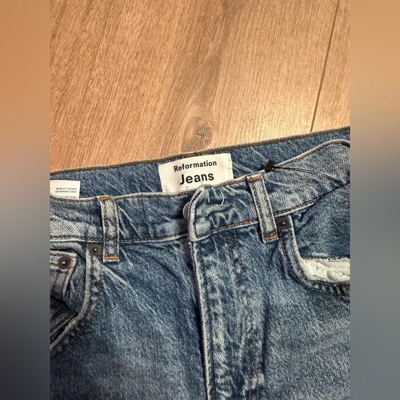 REFORMATION Liza Ultra High Rise Straight Stretch Cotton Blend Malta Size 26 - Picture 6 of 12